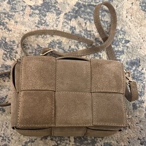 Suede quilted crossbody